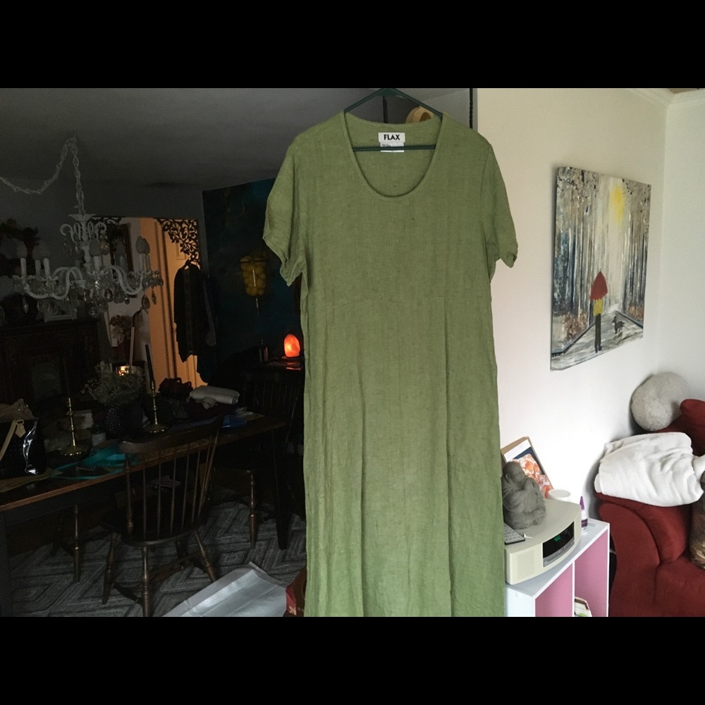 Flax linen dress midi